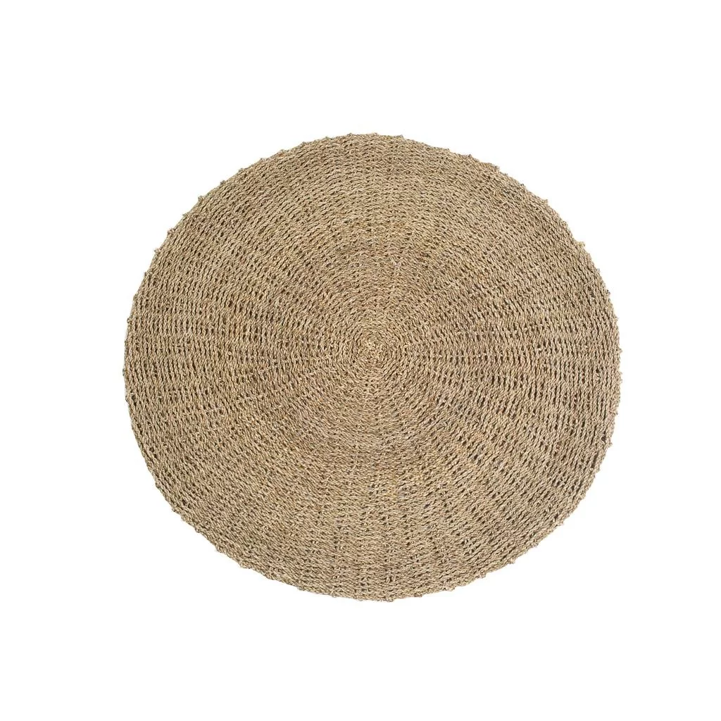 Tapis en jonc de mer naturel D 100 cm pour intérieur et salon - HYDILE