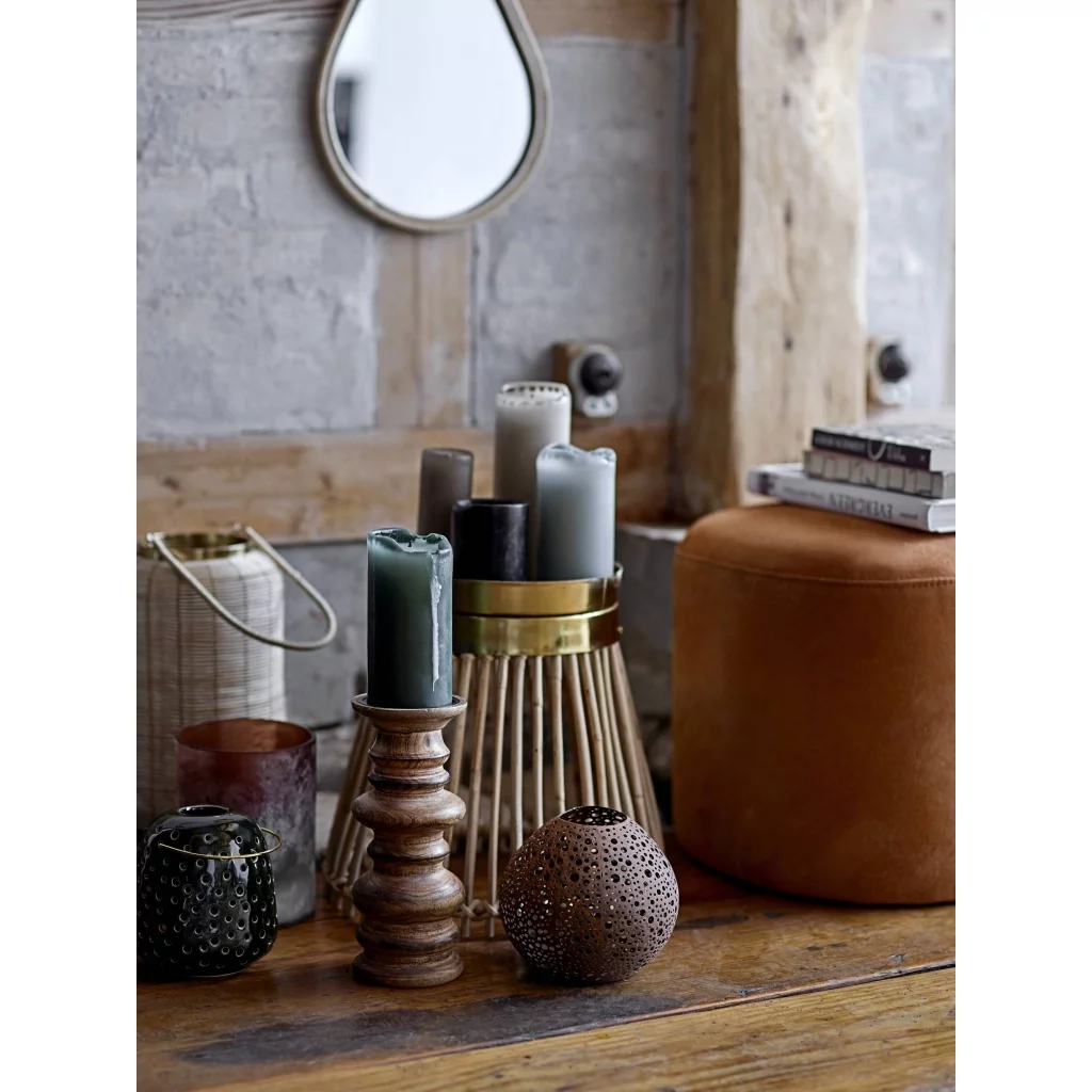 Décoration en bois avec ce bougeoir en unique en bois de manguier