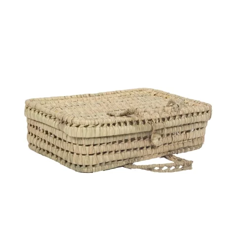 Coffre de rangement en fibres naturelles