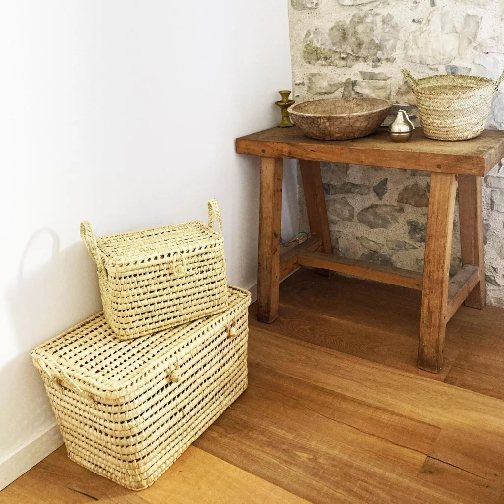 Coffre de rangement en feuille de palmier pour chambre enfant - HYDILE