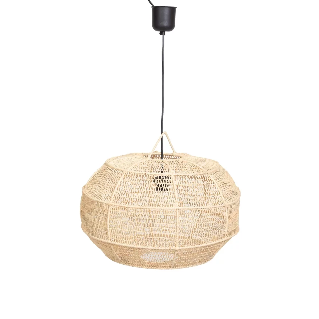 Luminaire bohème en raphia
