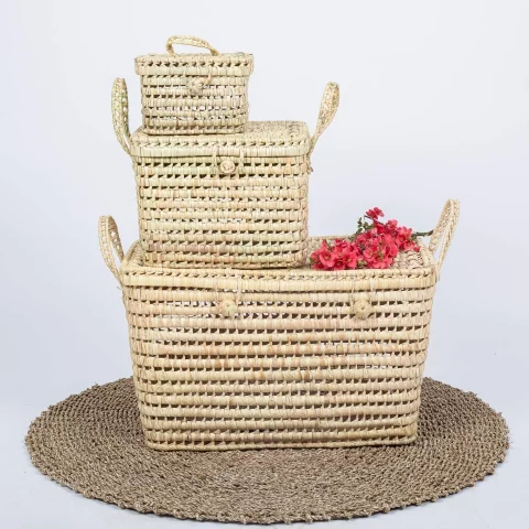 coffre en feuille de palmier