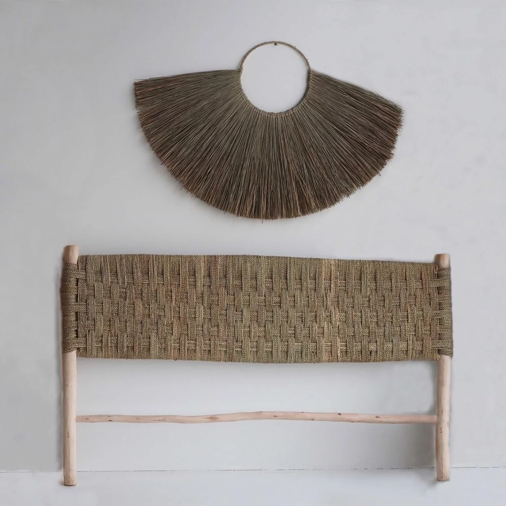 tête de lit tressé en bois