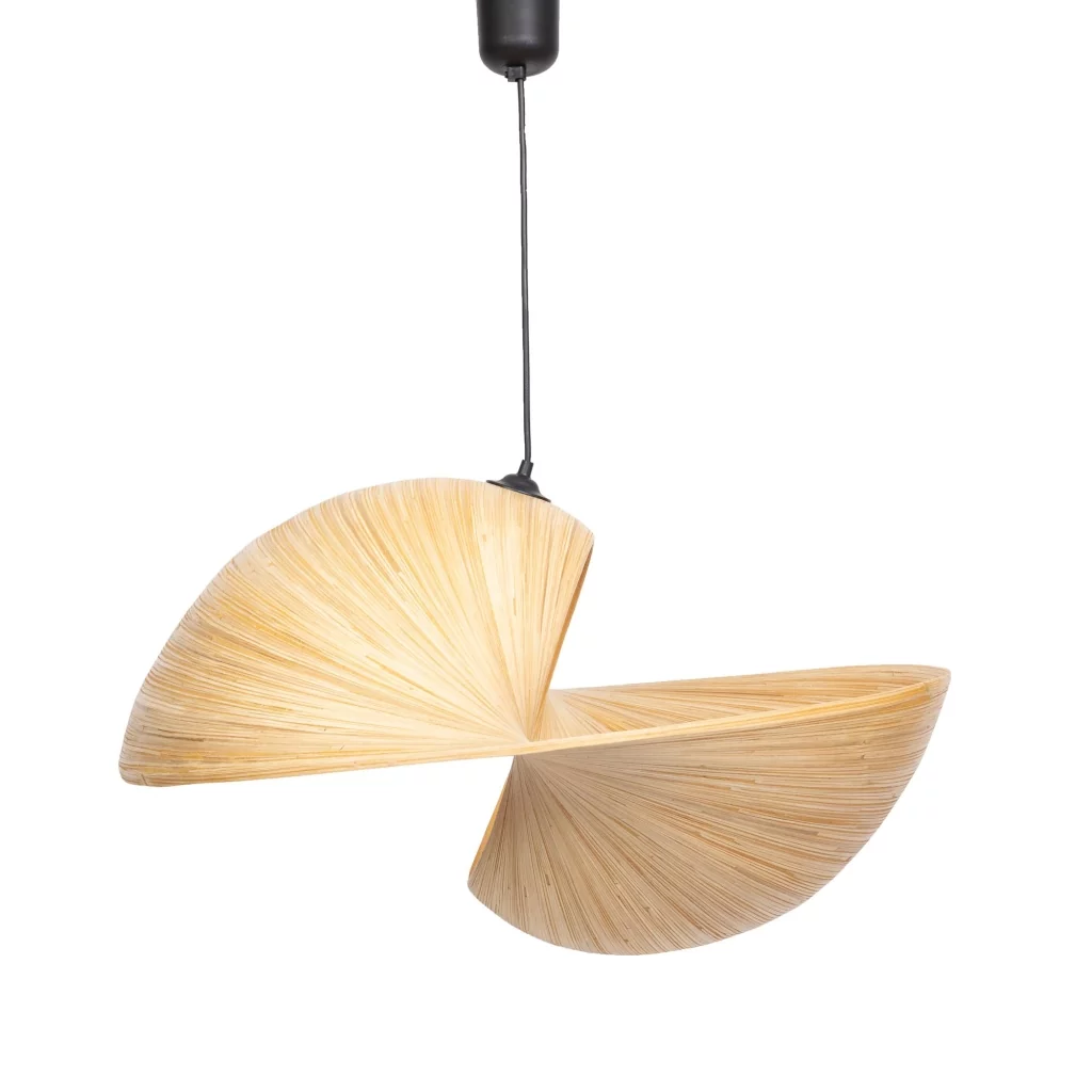 Abat jour en bambou coquillage forme design