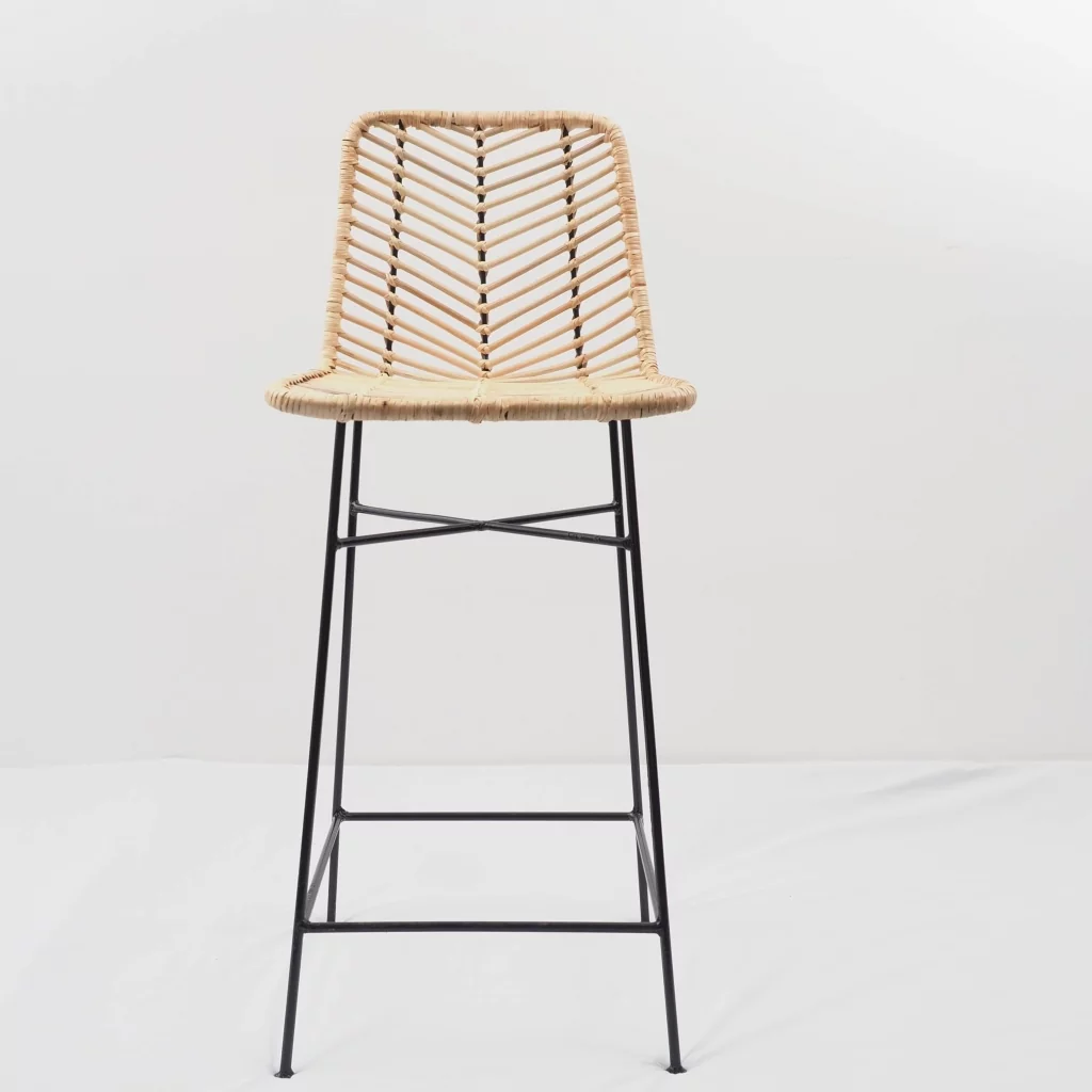 ATI - Tabouret de bar en rotin et métal - HYDILE, marque de déco naturelle