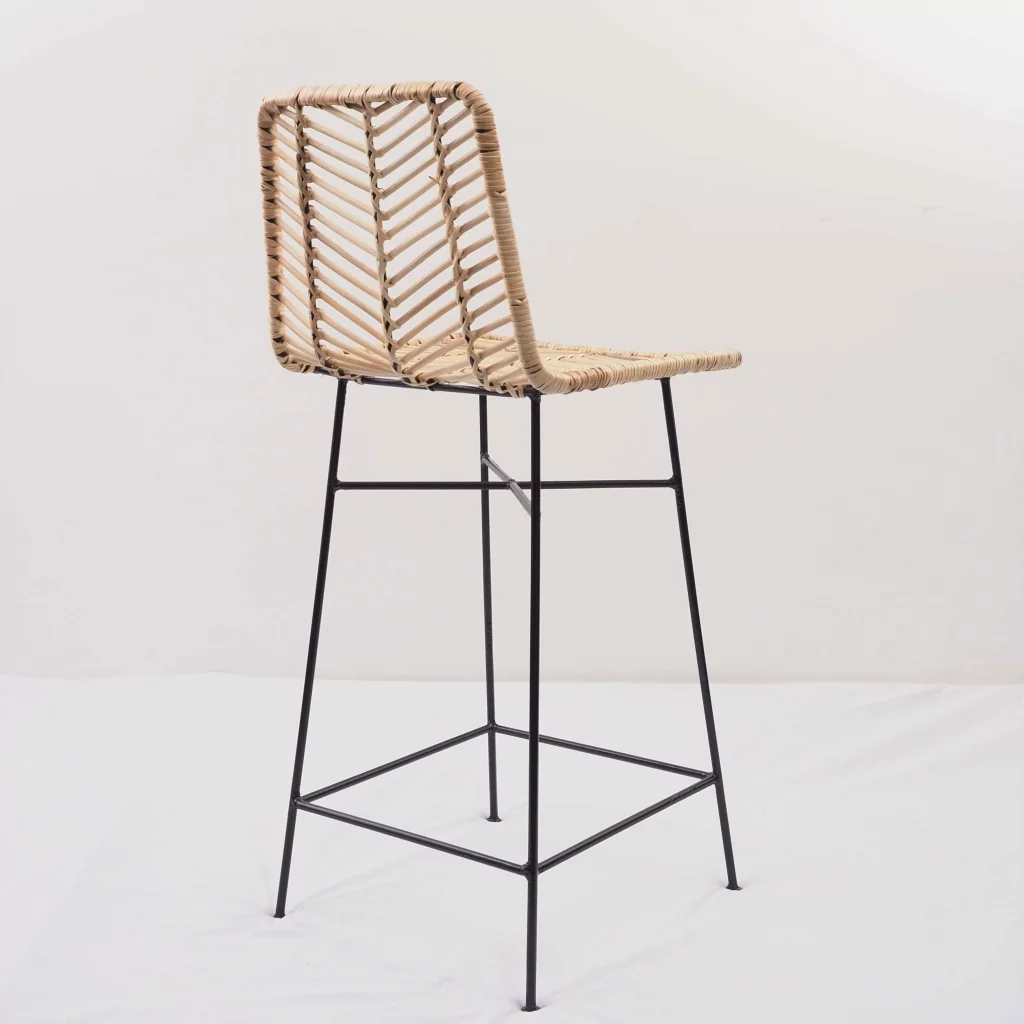 ATI - Tabouret de bar en rotin et métal - HYDILE, marque de déco naturelle