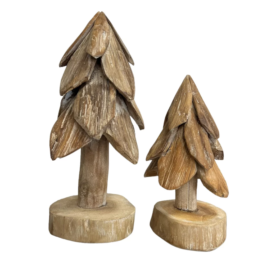 SAPIN EN TECK - Petite sculpture en bois de teck