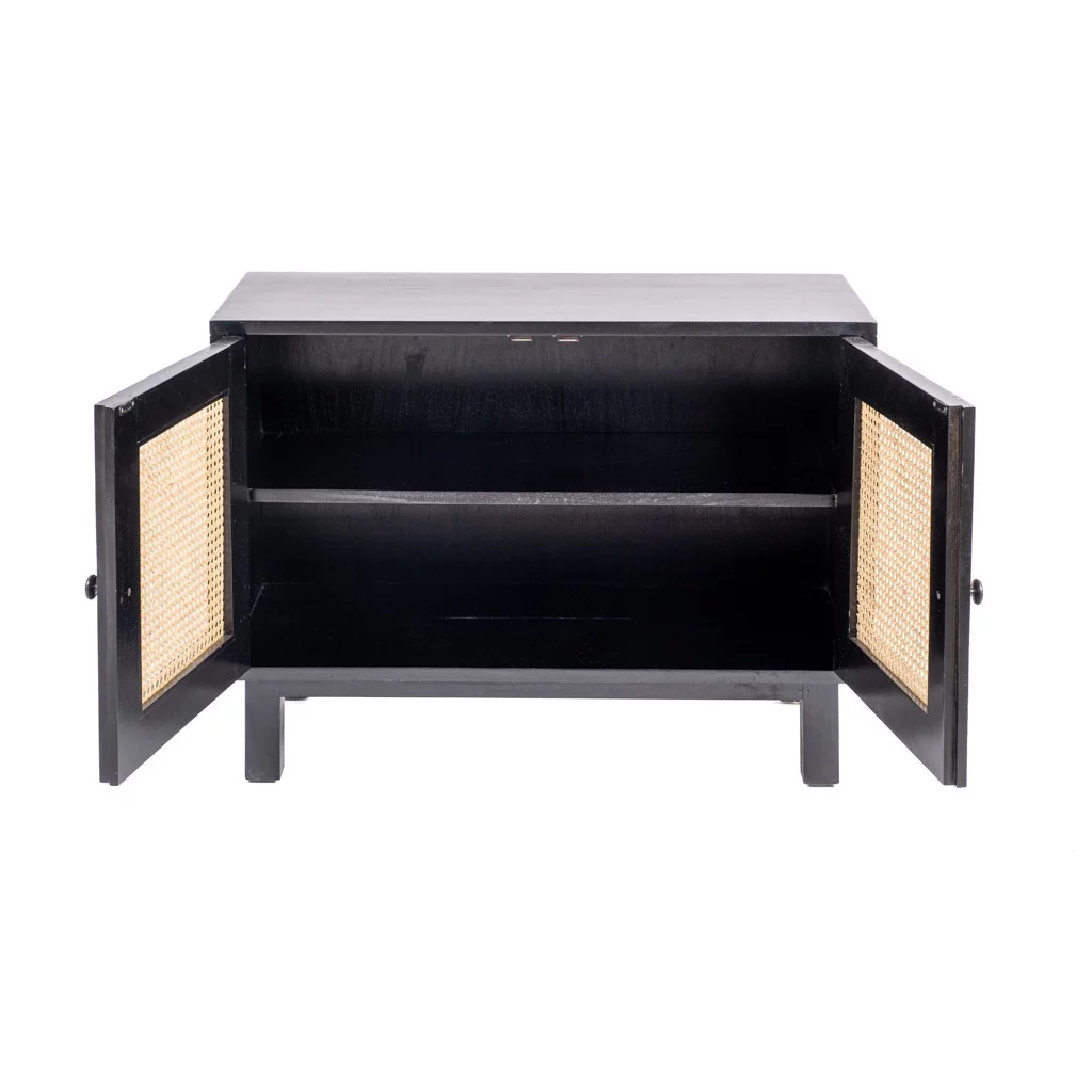 POLKA - Petit buffet en cannage et bois d'acajou