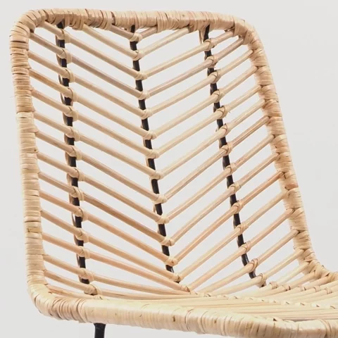 ATI - Tabouret de bar en rotin et métal - HYDILE, marque de déco naturelle