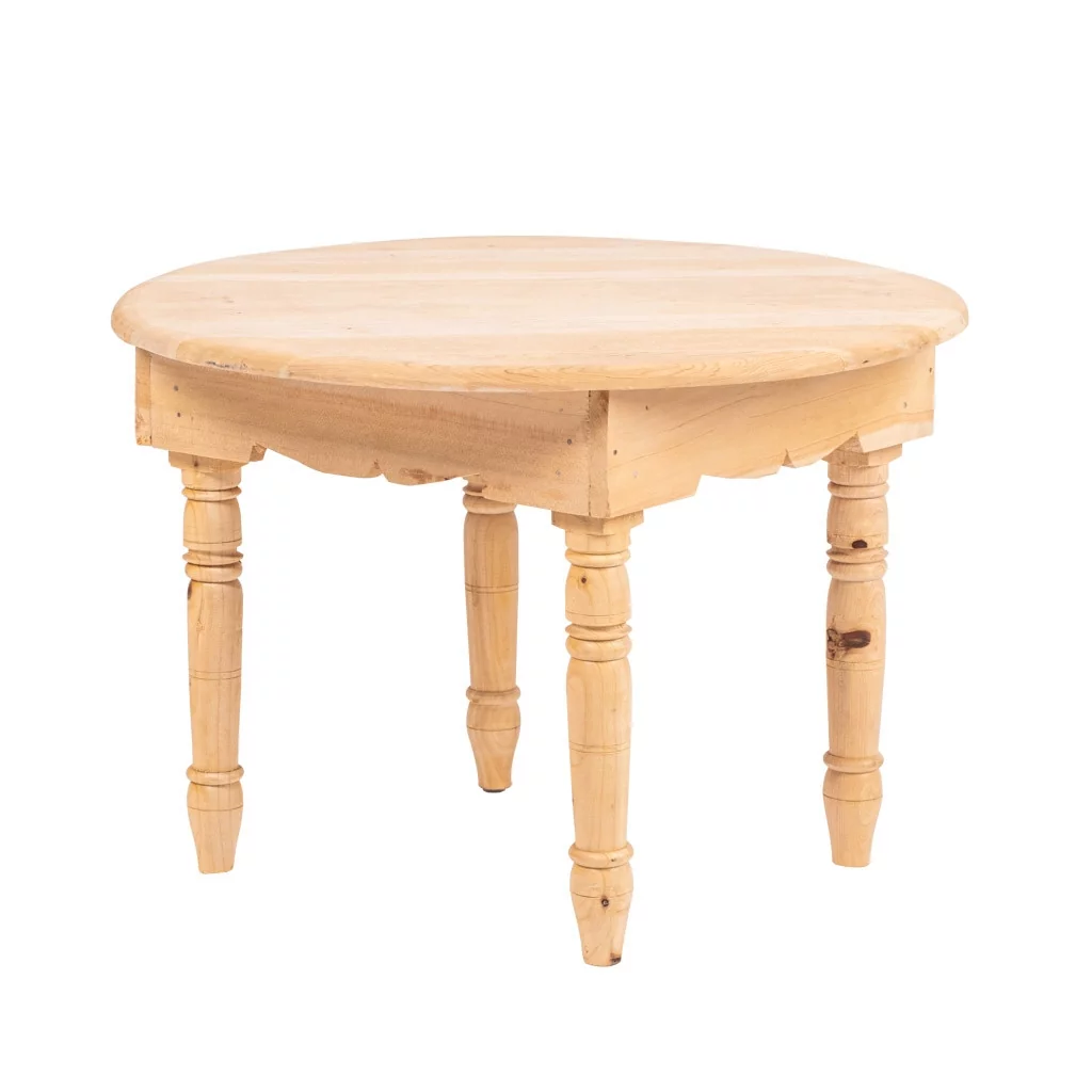 Petite table basse ronde en bois de cèdre - Table basse d'appoint marocaine