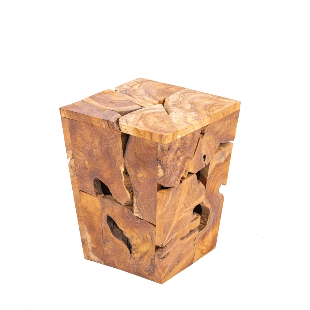 Cube en bois : objet déco design et naturel pour une assise, une table  basse ou un guéridon en bois. Bois flotté - Hydile