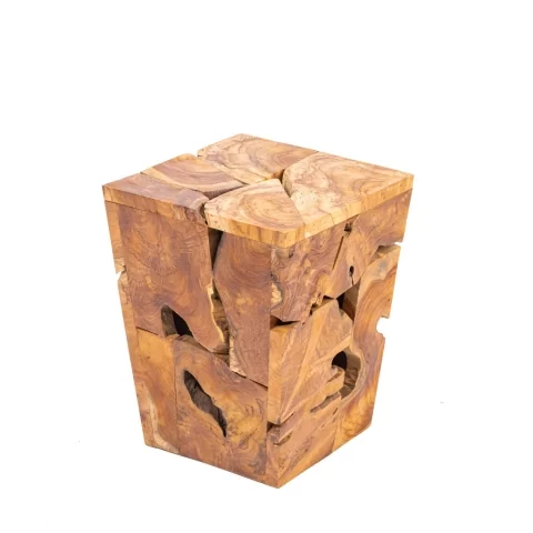 Cube en bois - objet déco bois - table basse bois -  décoration bois - bois flotté - rond bois