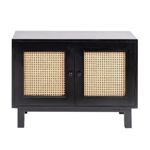 POLKA- Petit buffet en cannage et bois d'acajou