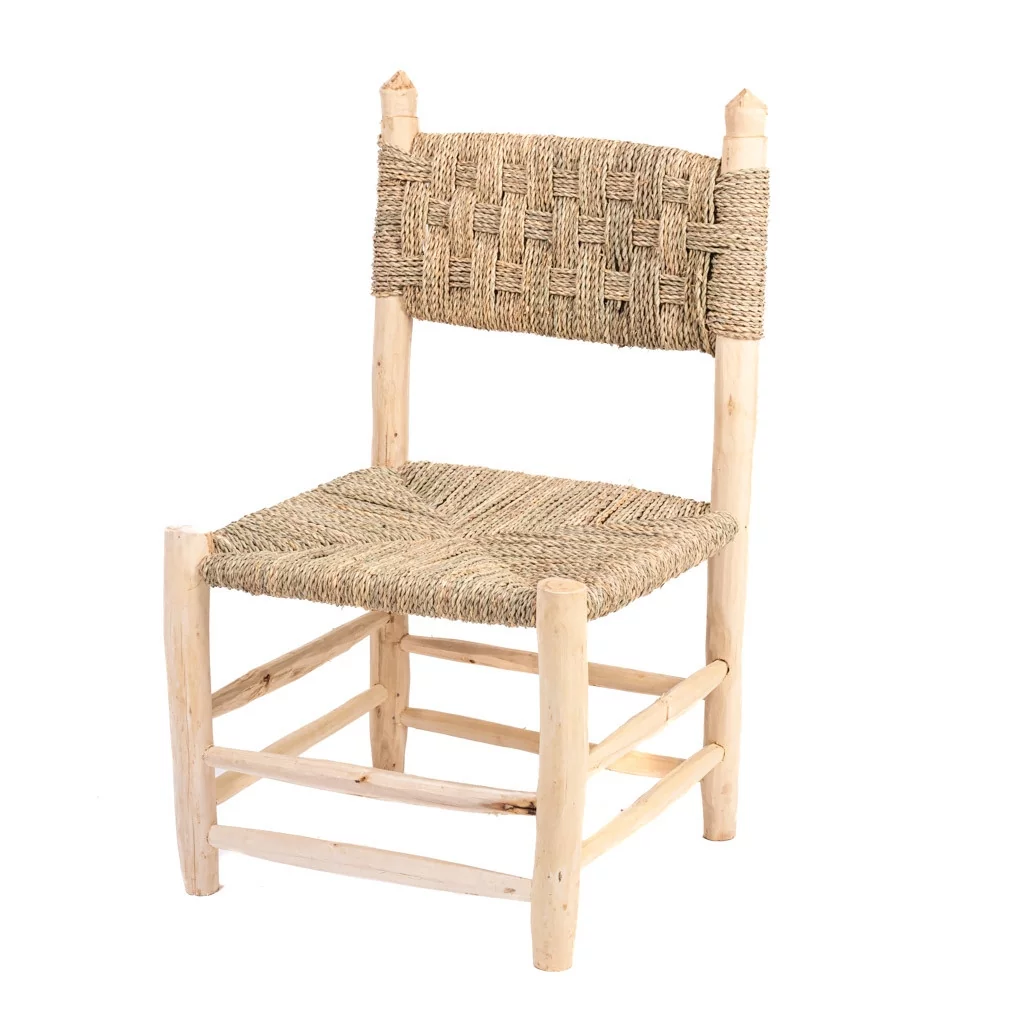 Chaise haute de jardin en bois d'eucalyptus couleur teck