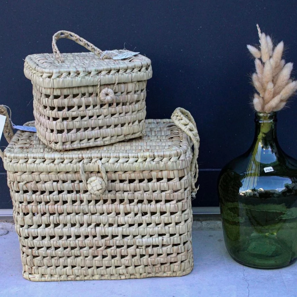 coffre naturel - coffre de rangement - coffre tressé - déco bohème - coffre bohème