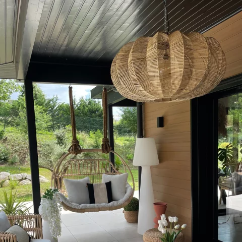 Fruit - Suspension XXL en rotin naturel