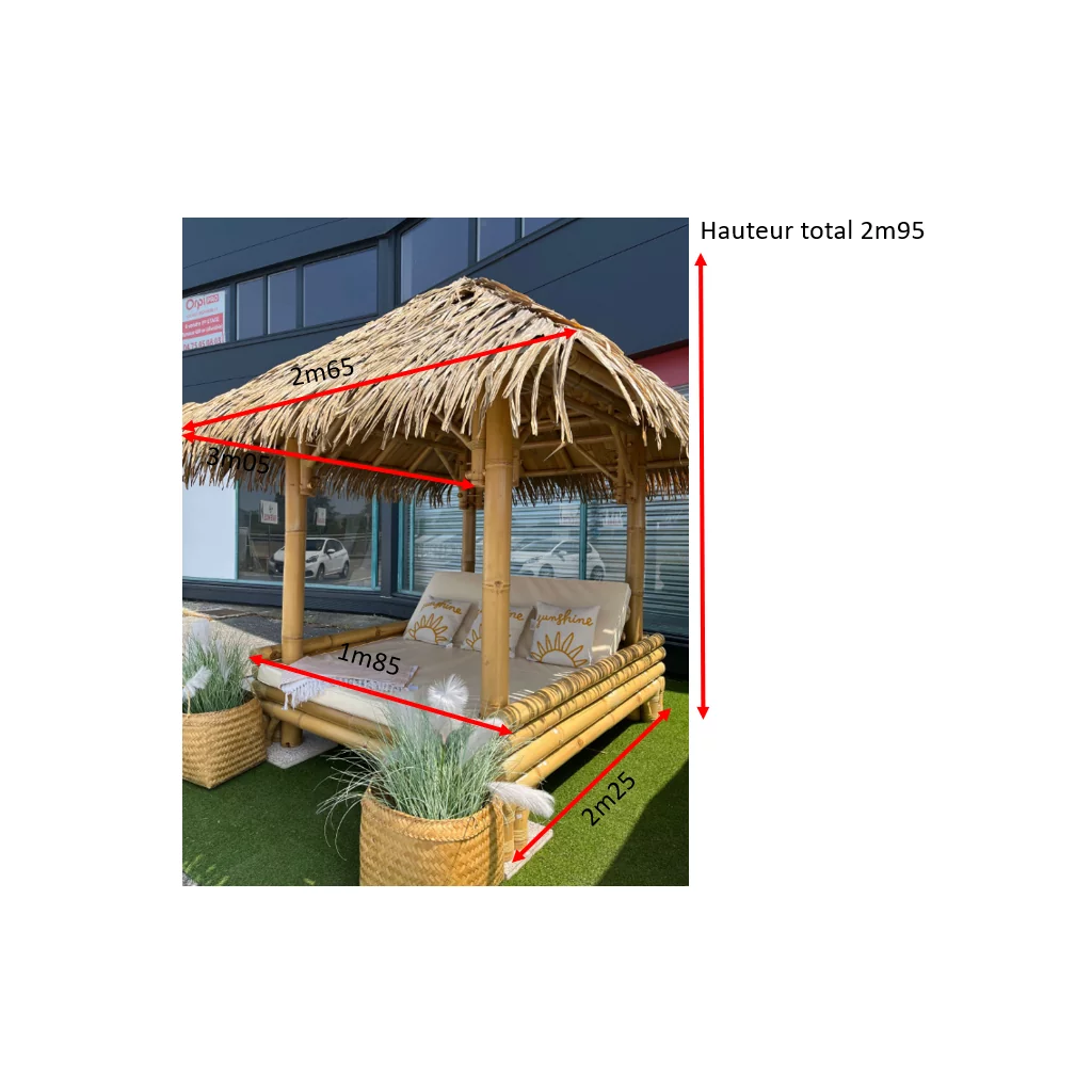 NIKIBED - Pergola lit en bambou