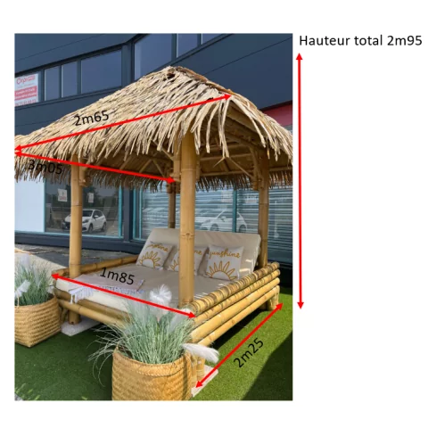 NIKIBED - Pergola lit en bambou