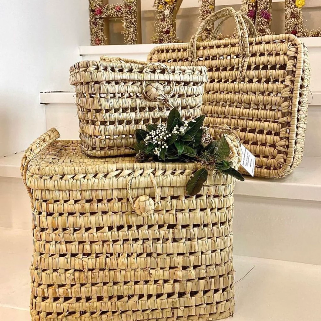 coffre naturel - coffre de rangement - coffre tressé - déco bohème - coffre bohème