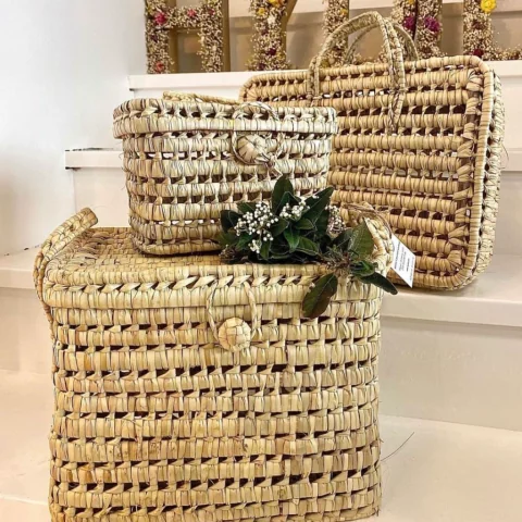 coffre naturel - coffre de rangement - coffre tressé - déco bohème - coffre bohème