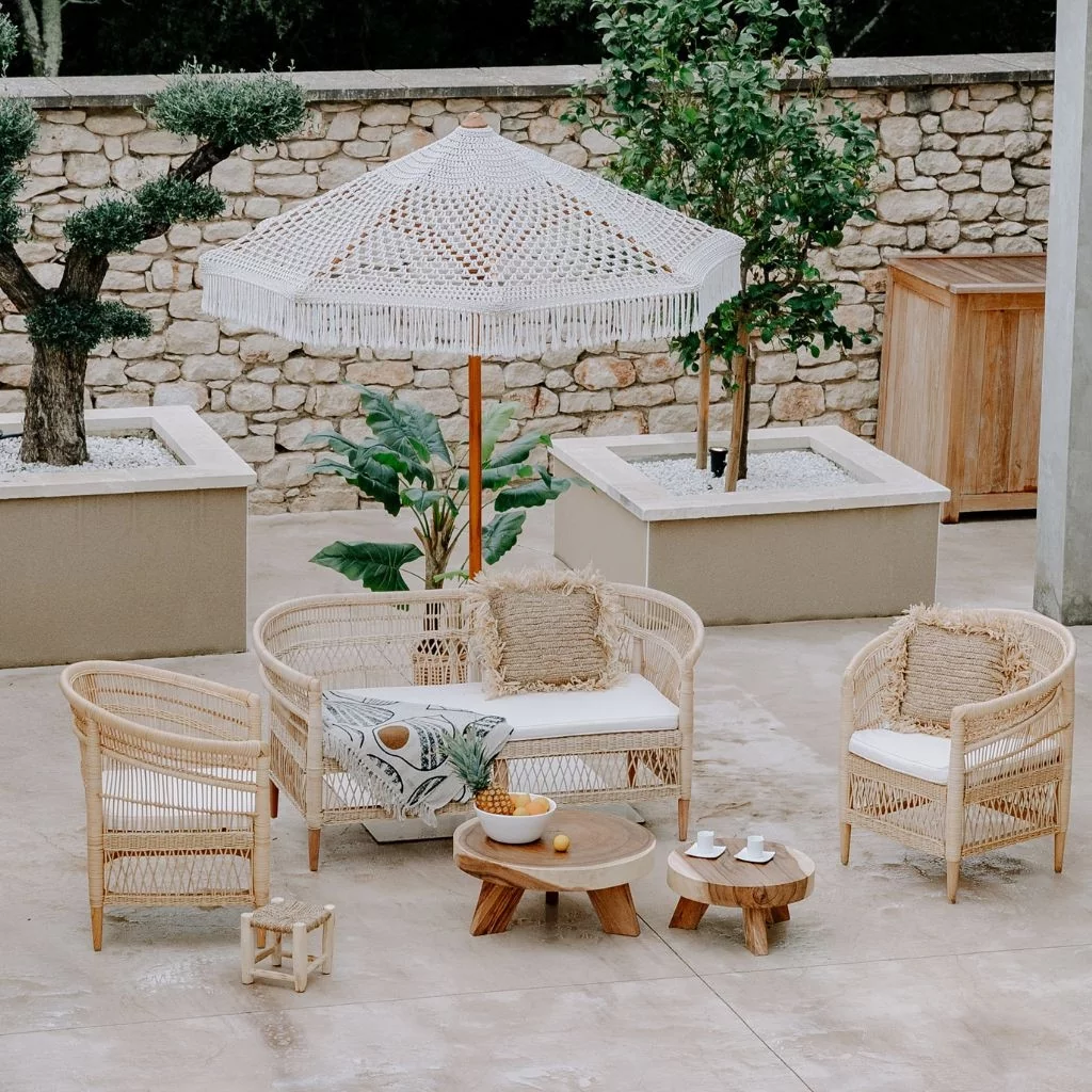 Fauteuil en rotin - Assise en rotin - Chaise rotin et bois - ILIOS - Fauteuil rotin tressé -  HYDILE