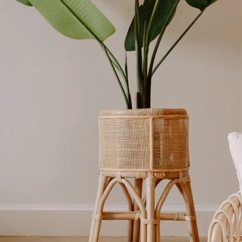 DARIO - Cache pot sur pieds en rotin