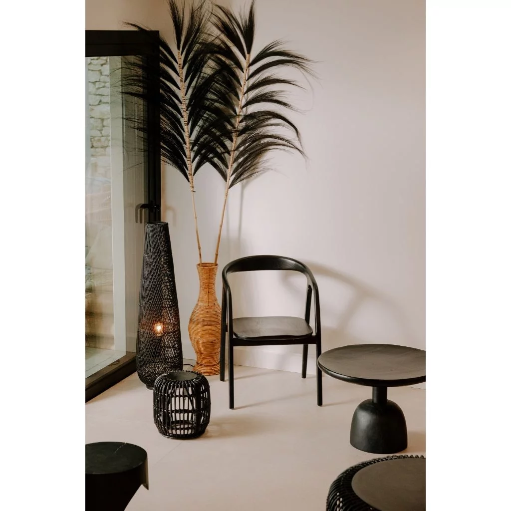 chaise en teck noir - chaise de salon - chaise de salle à manger