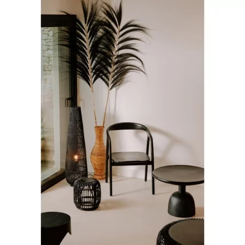chaise en teck noir - chaise de salon - chaise de salle à manger