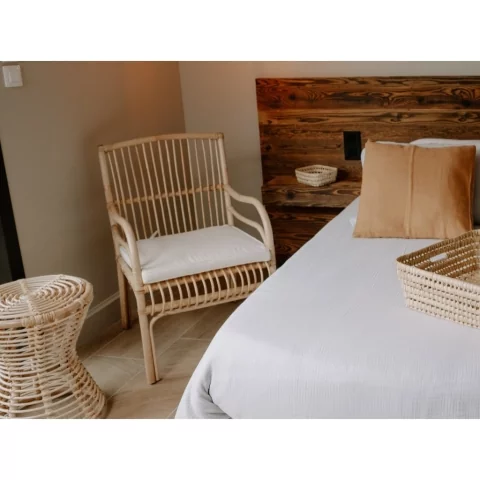 Chaise en rotin avec accoudoirs - BONDY