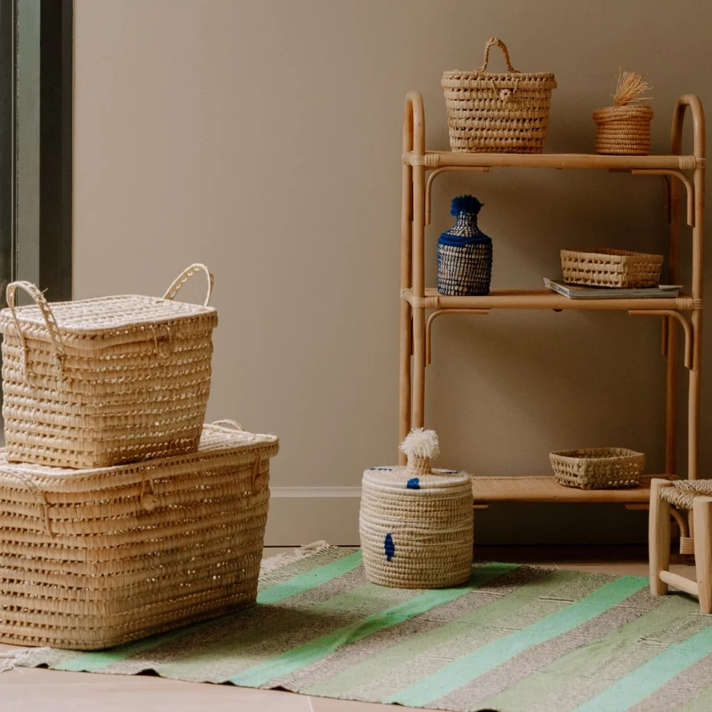 coffre à jouets en rotin