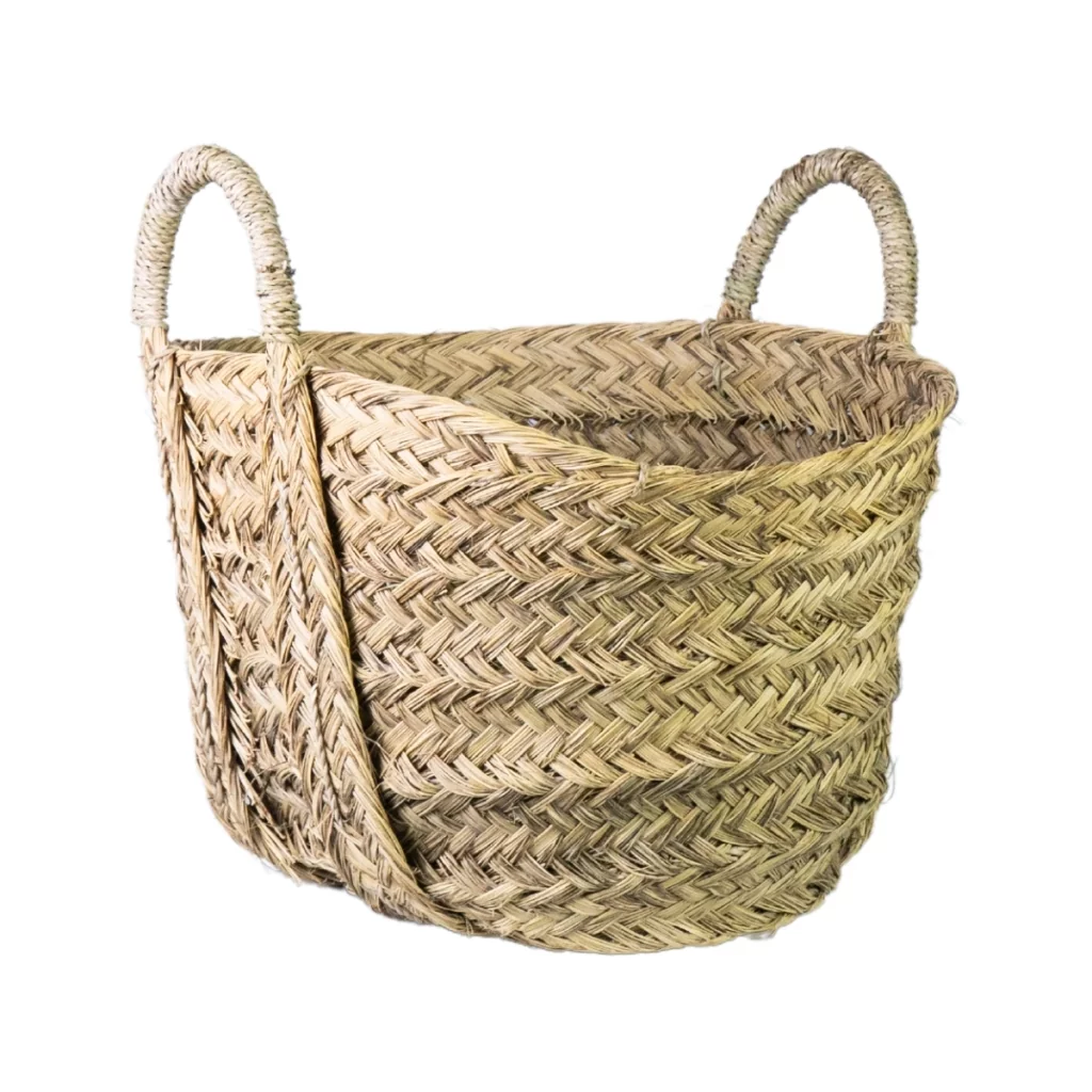 Panier avec anse en fibres naturelles