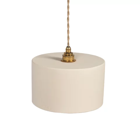 odile - suspension cylindrique en terre cuite blanche