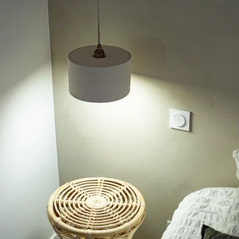 odile - suspension pour chambre et salon en terre cuite blanche