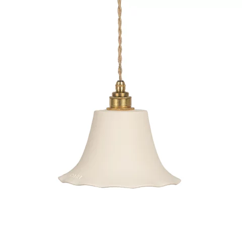 Elodie - suspension en terre cuite blanche avec logo hydile