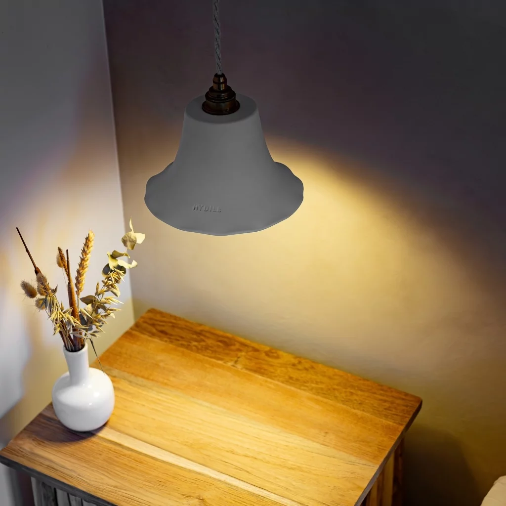 Elodie - suspension en terre cuite ondulée blanche