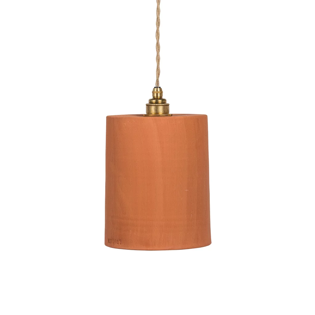colette - suspension en terre cuite de couleur ocre