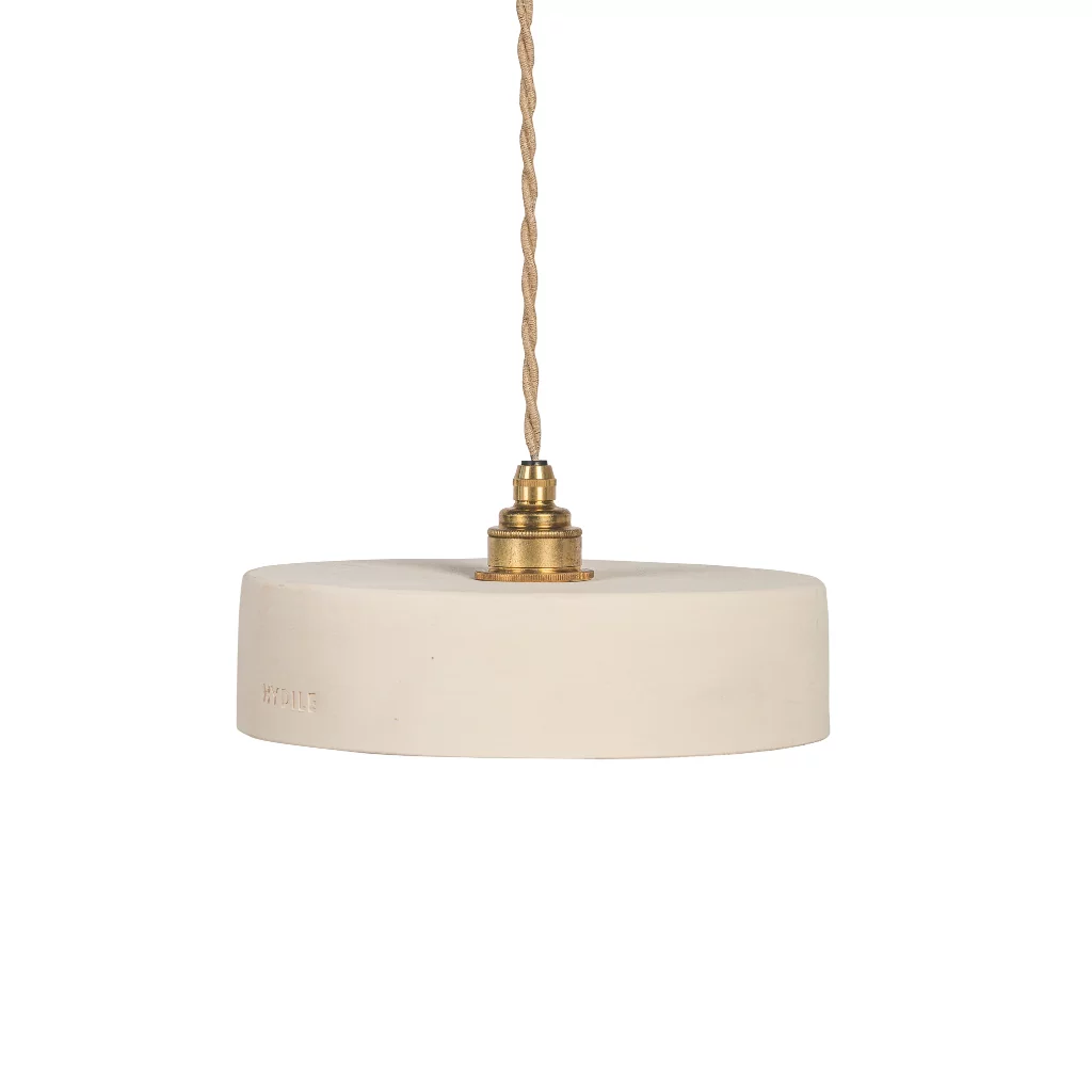 Michele S - suspension en terre cuite blanche avec douille en métal