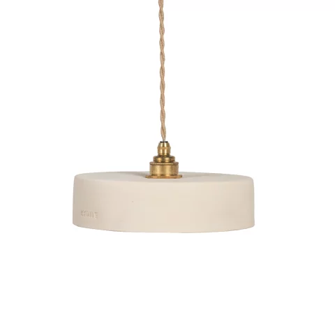 Michele S - suspension en terre cuite blanche avec douille en métal