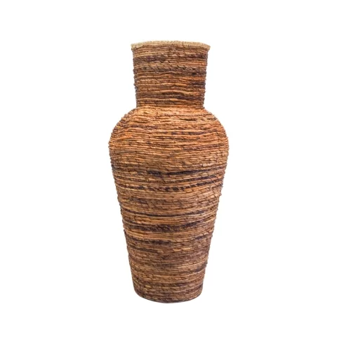 flore - grande jarre en feuilles de bananier