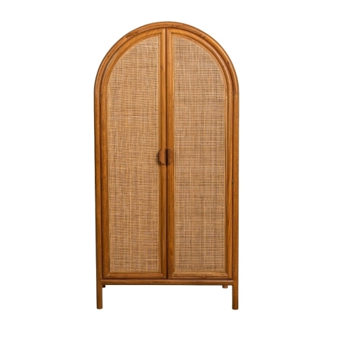 Bouma - Armoire en bois de manguier et cannage