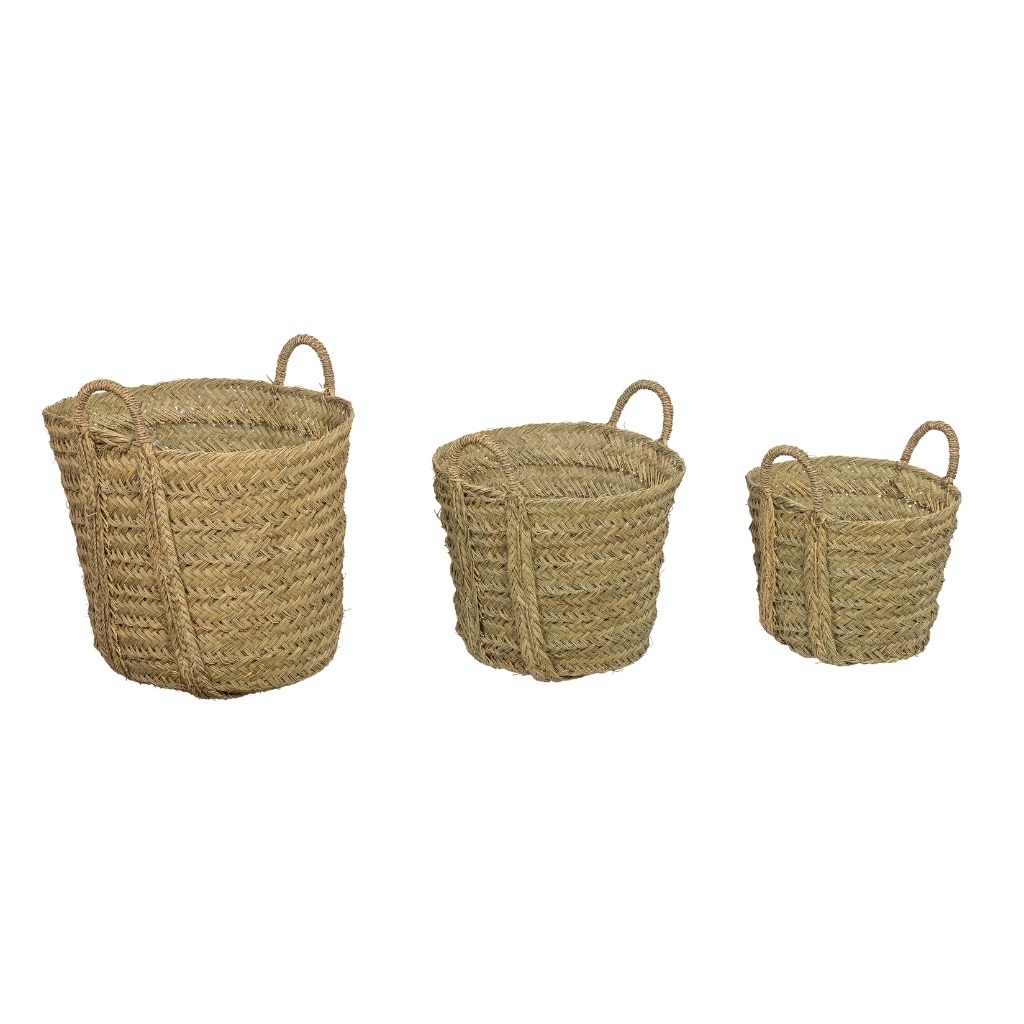 avy - Lot de 3 paniers en jonc