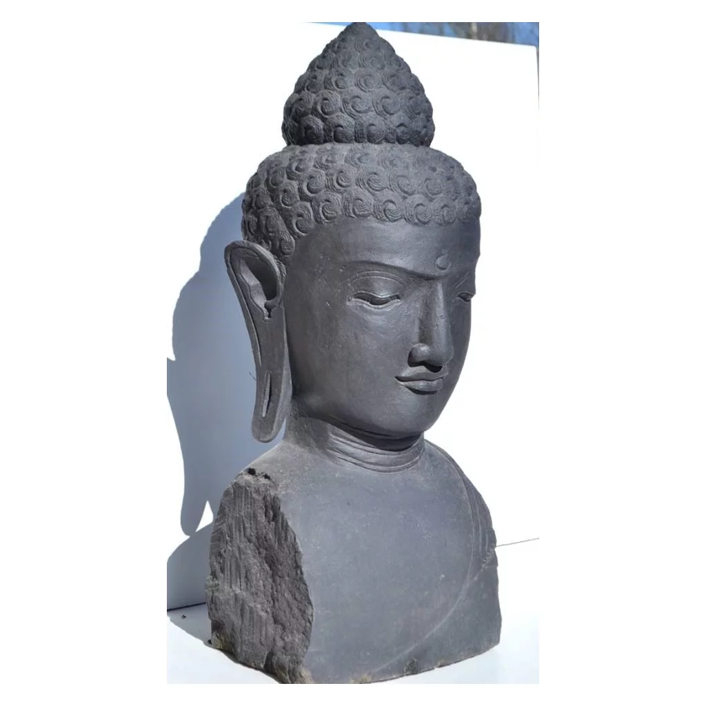 Magnifique statue en tête de bouddha H98 cm - Format XXL -Colorie