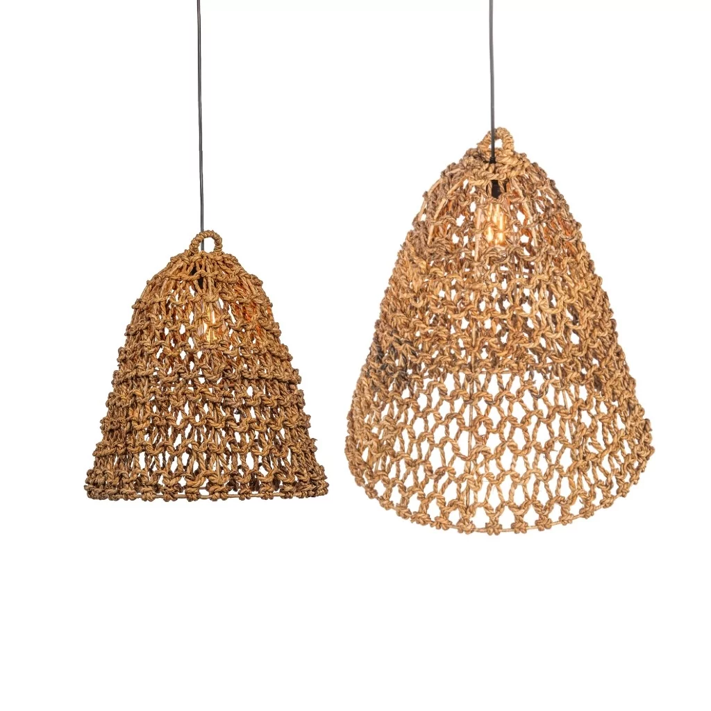 josy - lot de 2 suspension en feuilles de palmier