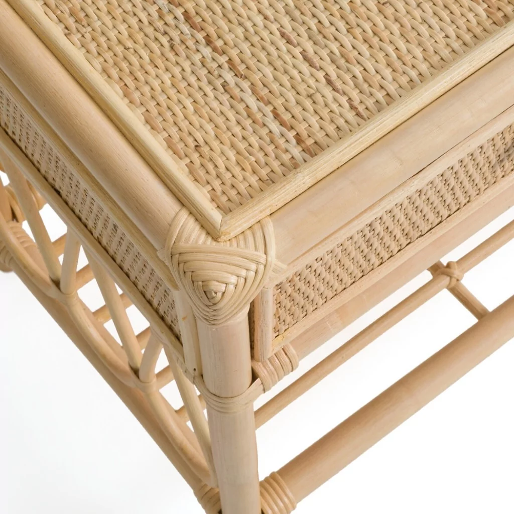Prisca - Table de chevet en rotin et cannage