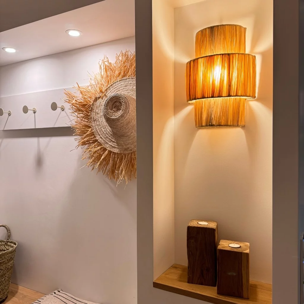 RAM - Applique murale pour entrée en raphia