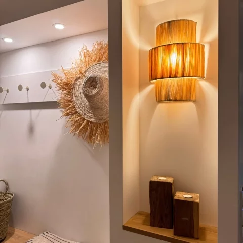 RAM - Applique murale pour entrée en raphia