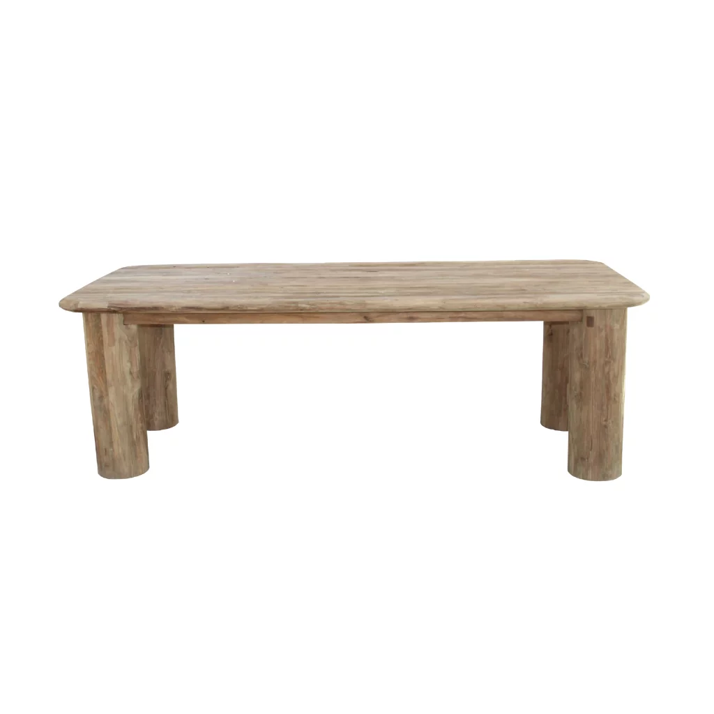 VASCO L - Table à manger en bois de teck recyclé