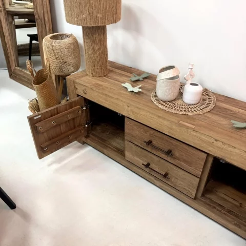 ACHILLE - Meuble télé pour salon en teck recyclé