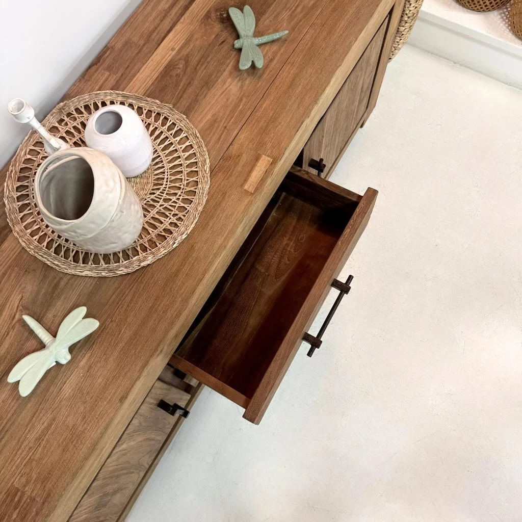 ACHILLE - Meuble TV en bois de teck recyclé