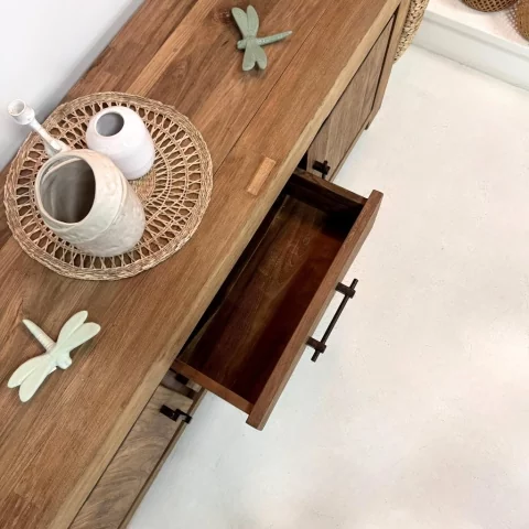 ACHILLE - Meuble TV en bois de teck recyclé